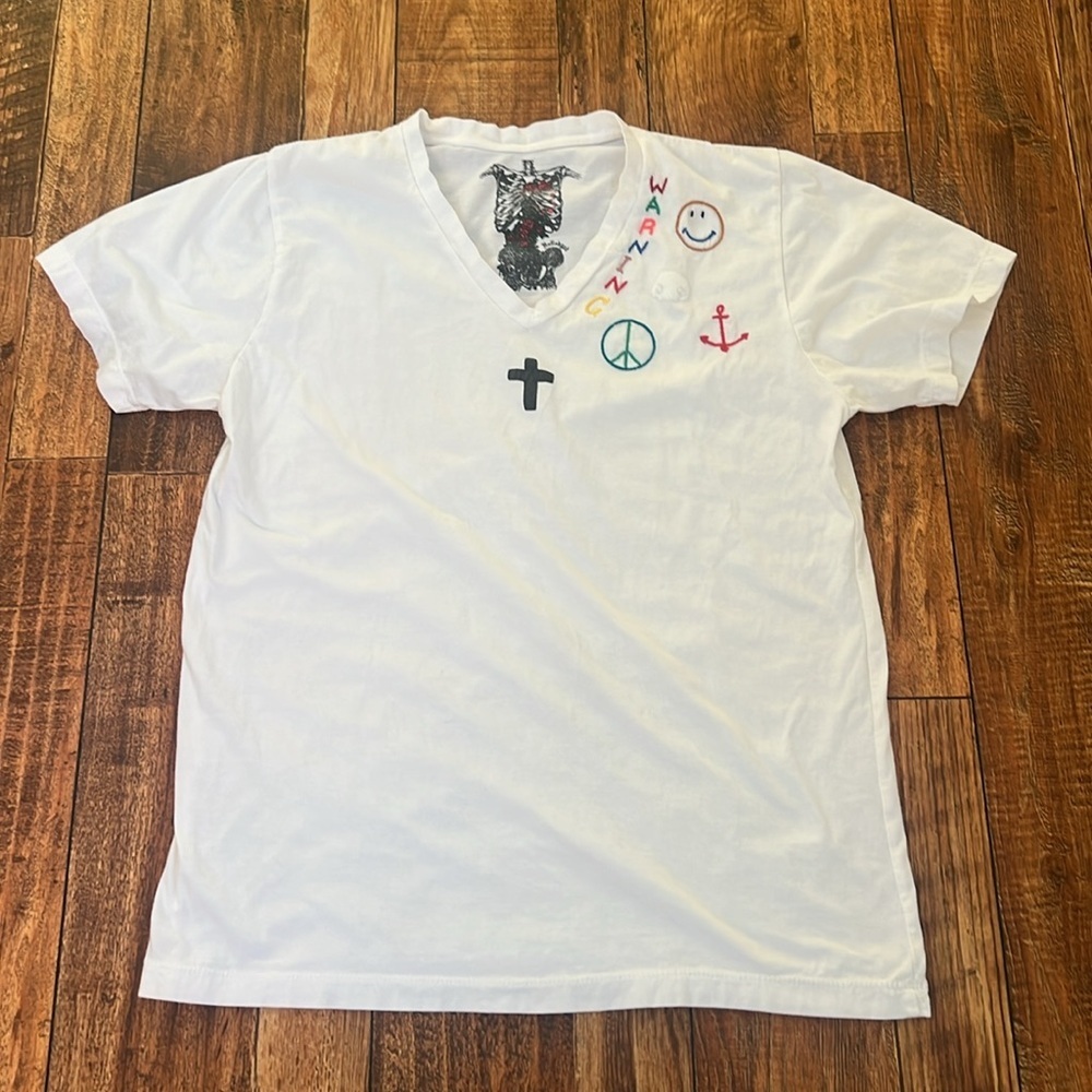 Unfledged vintage v-neck t-shirt w/embroidery Japanese vtg brand - Picture 4 of 6